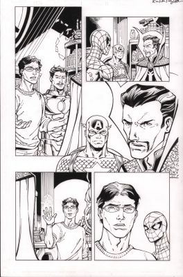 Jay Leisten | Marvel 1776 #1 P.11 - Dr. Strange, Cap, Iron Man, Spidey - 2025 | Anthony’s Comic Book Art