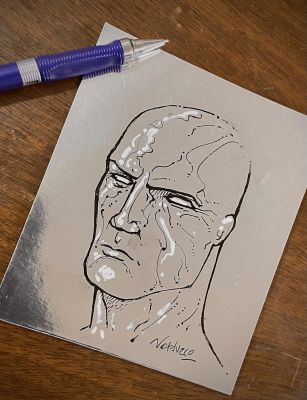 Javier Verduzco | SILVER SURFER SKETCH on silver paper by Verduzco | Raremarq (Buy It Now)