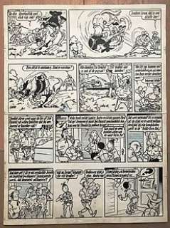 Vandersteen, Willy - Originele pagina - De Texasrakkers - O.I. inkt met blauwe steunkleur - (1959) | Catawiki