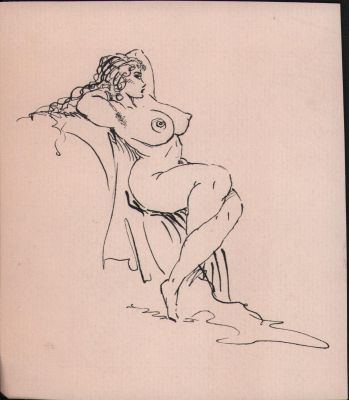 Roy Krenkel | Seated Nude Ink Sketch | Anthony’s Comic Book Art