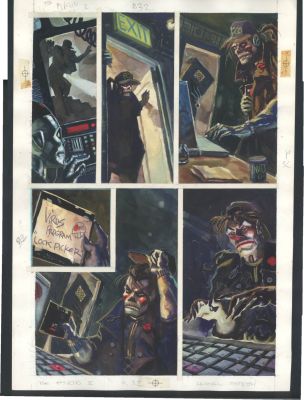 Dan Brereton | Exquisite Brereton Large Painted Art For Dc’s the Psycho - Skull-Faced Computer Hacker Issue the Psycho # 2 Page 32 | Koch Comic Art