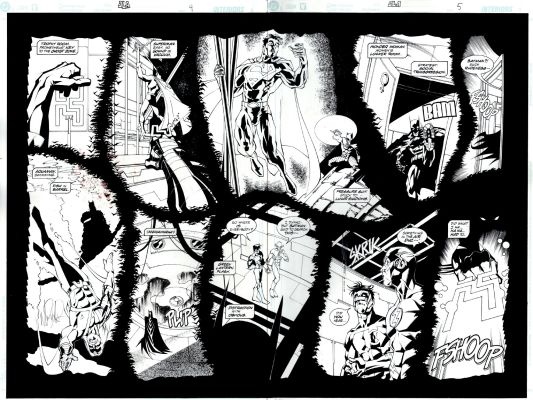 Unknown a Artist | Jla #? Dps P 4-5 (Awesome Collage Dps with Batman Capturing All Members of the Jla!) | Romitaman