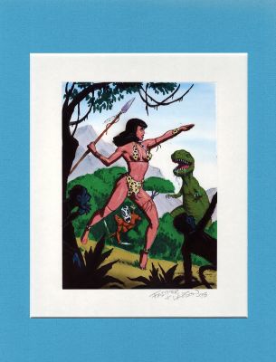 Rich Larson Steve Fastner | Bettie Page Jungle Girl Preliminary Painted Illustration (1998) | Romitaman