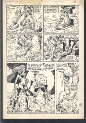 Don Lomax | Don Lomax Black Flame Art - Giant Sexy Lady Warrior + Barbarian Issue Starslayer # 28 Page 6 | Koch Comic Art