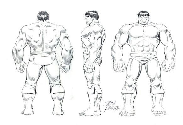 John Romita Sr. | Incredible Hulk Finished Detailed Pencil 3 Image Style Guide Setup | Romitaman