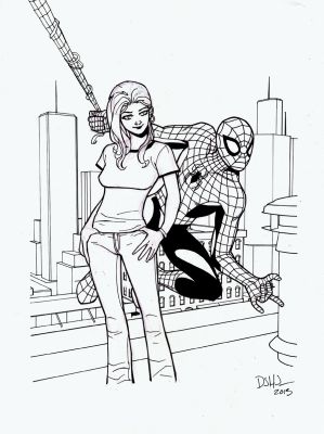 David Hahn - Spider-Man & Mj Published Art For Convention Print (2013)