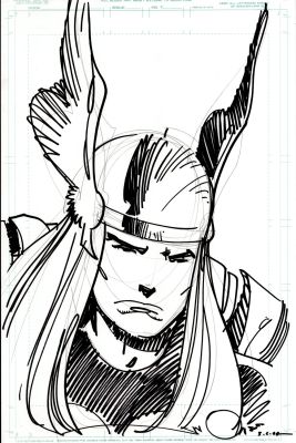 Walt Simonson | Thor Pencil & Marker Pinup (2004) | Romitaman