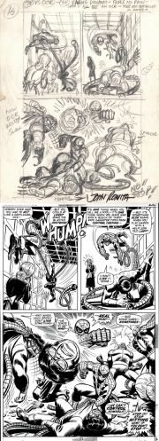 John Romita Sr. | Amazing Spider-Man #115 Story P 16 Semi-Splash Prelim & Full Size Art Print Also (Spider-Man in Every Panel Battling Doc Ock As Aunt May Watches!) 1972 | Romitaman