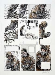 Chaboute, Christophe... | Construire un feu, planche 45. Encre de Chine et gouache... | Coutau Bégarie