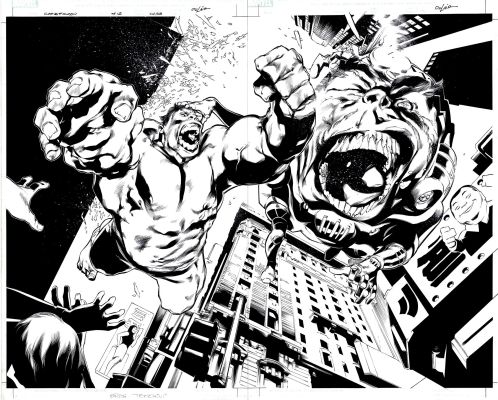 Greg Tocchini | Captain America & the Falcon #12 P 2-3 Dps (The Hulk Battles And Punches M.O.D.O.K. in Midair!) 2004 | Romitaman