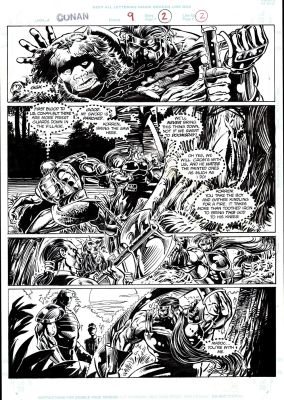 Joe Bennett, Tom Palmer | Conan #9 P 2 (Tom Palmer Inks! Conan & Madoc Throughout!) 1995 | Romitaman