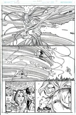 John Romita Jr. Klaus Janson | Action Comics #1027 P 7 (Supergirl Saves Superman in Battle with Battle the Red Cloud As Brainiac 5 Helps!) 2020 | Romitaman