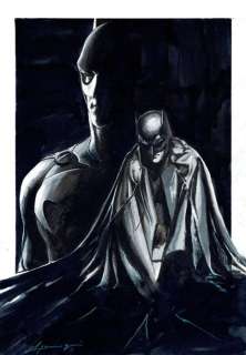 BATMAN & BATMAN by Daniel Azconegui - Original Watercolor Painting | Catawiki