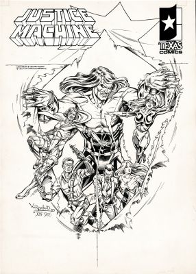 Bill Reinhold | Justice Machine #1 Poster Art / Cover By Reinhold Texas Comics | Cool Lines Art