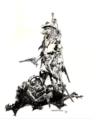 Bernie Wrightson | ’The Ozone Gang’ Large Art Peak Era Pinup (Dismemberment By Multiple Headed Creature Drawn During Swamp Thing #1!) 1972 | Romitaman