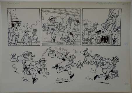 Morjaeu, Luc - Originele halve pagina (stroken 89 t/m 90 - plaat 23 A) - Suske en Wiske - Sterrenrood - (2014) | Catawiki