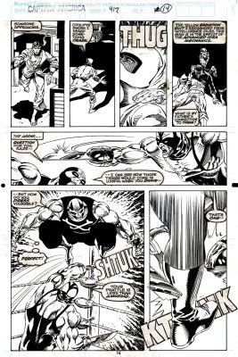 Danny Bulanadi, Rik Levins | Captain America #412 P 14 (Captain America Dressed As Crossbones Battles Razorfist As Shang-Chi Fights!) 1992 | Romitaman