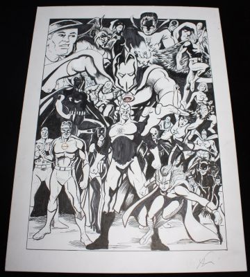 Lou Manna | Dc Heroes Large Art on Board - Signed | Anthony’s Comic Book Art