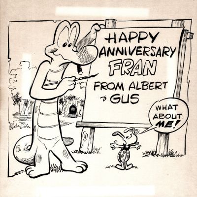 Walt Kelly - Pogo- Albert the Alligator & Gus Pinup on Art Board (Undated)