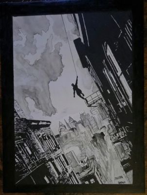 Original Inked Comic Art Of Spiderman on 9x12 Canvas | eBay US (Buy It Now)