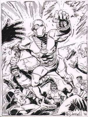 Luke McDonnell | Deadshot Battle Commission - Signed - 2026 | Anthony’s Comic Book Art
