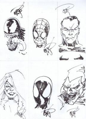 Eric Larsen 6-character jam piece!Pencils & inks by Eric Larsen!Features Spider-Man, Venom, Punisher, Black suit Spider-Man, Black Cat & Green Goblin! | Raremarq (Buy It Now)