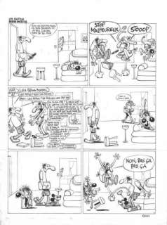 Edika | "Un repos bien mérité pl. 1" Planche 1, encre, signée. Fluide Glacial | Aponem