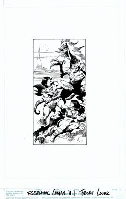 John Buscema | Essential Conan #1 Front Cover with Cover Prelim (Reprints Conan the Barbarian #1-25) 1999 | Romitaman