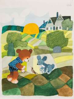 Zbigniew Rychlicki (1922 - 1989) | Zbigniew Rychlicki | "Nowi Przyjaciele Misia Uszatka", ilustracja książkowa, s. 31, 1963/1988 | Desa Unicum