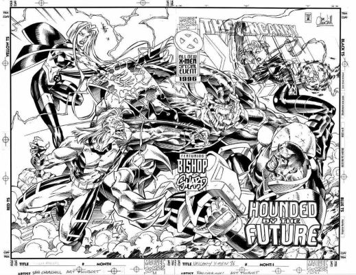 Ian Churchill | Churchill, Ian / Art Thibert - Uncannny X-Men Annual ’96 Double Cover, Storm, Bishop, Wildchild 1996 | Cool Lines Art