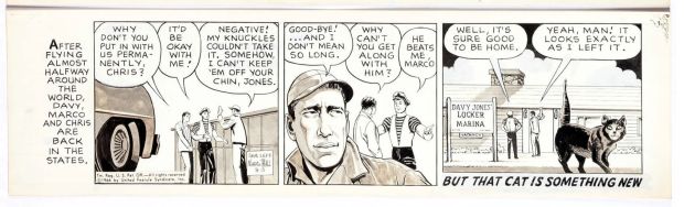 Sam Leff Davy Jones Orig Ink Daily Newspaper Comic Strip Art Signed 1966 CD12 | Charles Scott Gallery
