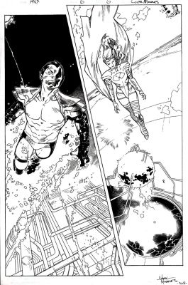 Mark Morales, Olivier Coipel | Avengers Vs. X-Men #6 P 6 Semi Splash (Submariner And Emma Frost Become Part of the Phoenix Five! (2012) | Romitaman