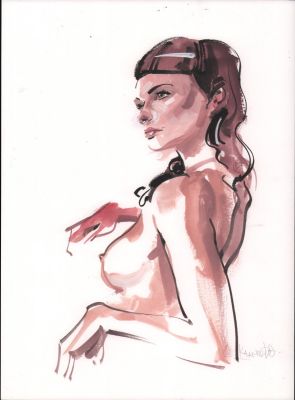 Kagan McLeod | Tasteful Nude Watercolor Study - Signed | Anthony’s Comic Book Art