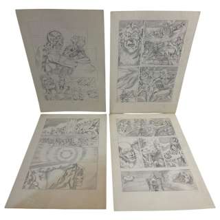 Vintage Comic Book Art Hand Drawing Pencil Sketch Story Board lot 4 | Los Angeles Estate Auction