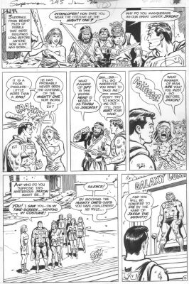 Curt Swan | Swan, Curt / Terry Austin - Superman #295 Pg 10, Superman in Future, Meets Future Superman Jaxon | Cool Lines Art