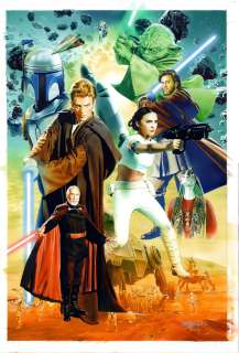Mike Mayhew - Mike Mayhew Original STAR WARS: ATTACK OF THE CLONES Hardcover Cover Painting