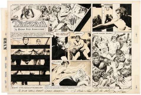 "TARZAN" SUNDAY PAGE  ORIGINAL ART BY GRAY MORROW. | Hake’s