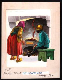 " Fairy Tales of long ago" - Nadir Quinto - "The Three Wishes" original illustr. - Page volante - EO - (1966) | Catawiki