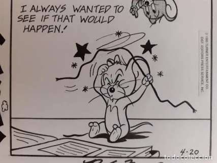 ORIGINAL KELLY JARVIS - TIRA COMICA TOM Y JERRY 1993 FIRMADO