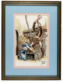 ERNIE CHAN "BLACK CANARY IN BONDAGE" FRAMED ORIGINAL ART. | Hake’s