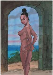 GÃ¼rsel, GÃ¼rçan - Originele aquarel - Pin-up - (2018) | Catawiki