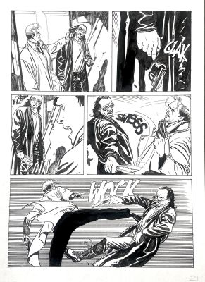 Roberto de Angelis | Original page for Nathan Never. Cm. 24x33. Ink. Code 2068. | Segni e Disegni