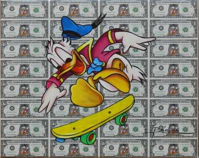 Brisan, Gabriel - Mixed Media on Canvas - Happy Duck (2018) | Catawiki