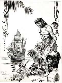 Christophe Colomb - Couverture originale du journal Tintin - (1956) | Catawiki