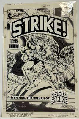 Lot 31 - Tom Lyle – Strike! #7 Unpublished Cover Original Art, 1988 | Oberon Auctions