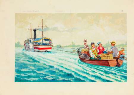 Maraja Libico - "Tre uomini in barca", 1970s | Urania Casa d’Aste