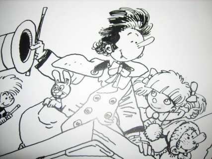 Wasterlain, Marc - Originele tekening voor backcover - Dr. Zwitser dl. 3 - Dr. Zwitser en het mysterie van de verdwenen tuinkabouters | Catawiki