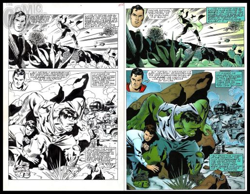 Steve Rude, Al Milgrom | 02. Rude, Steve - Hulk Vs Superman #1 P.03 - $7,500 | ComicArtFans Classifieds