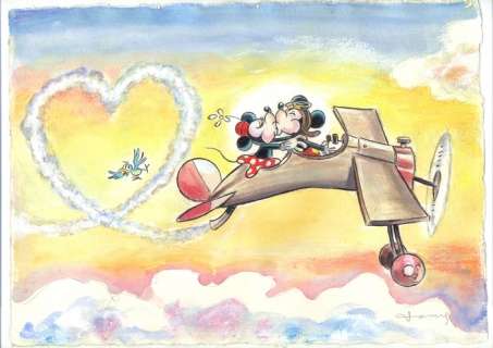 Minnie & Mickey Mouse - Love Is In The Air - Original Painting - Tony Fernandez - (2017) | Catawiki