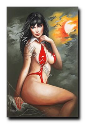 Vampirella cosplay art Original Oil Painting comic pinup fantasy by Timar 20x13 | eBay US